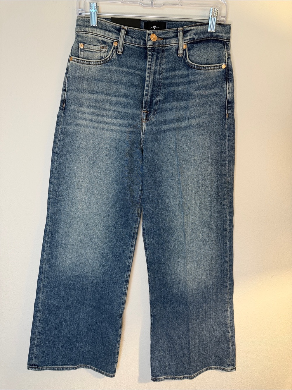 7 For All Mankind Ultra High Rise Jo Petite Wide Leg Jeans